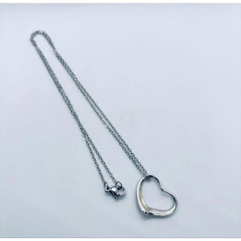 Used TIFFANY&Co. Tiffany Open Heart Necklace Silver 925 22mm