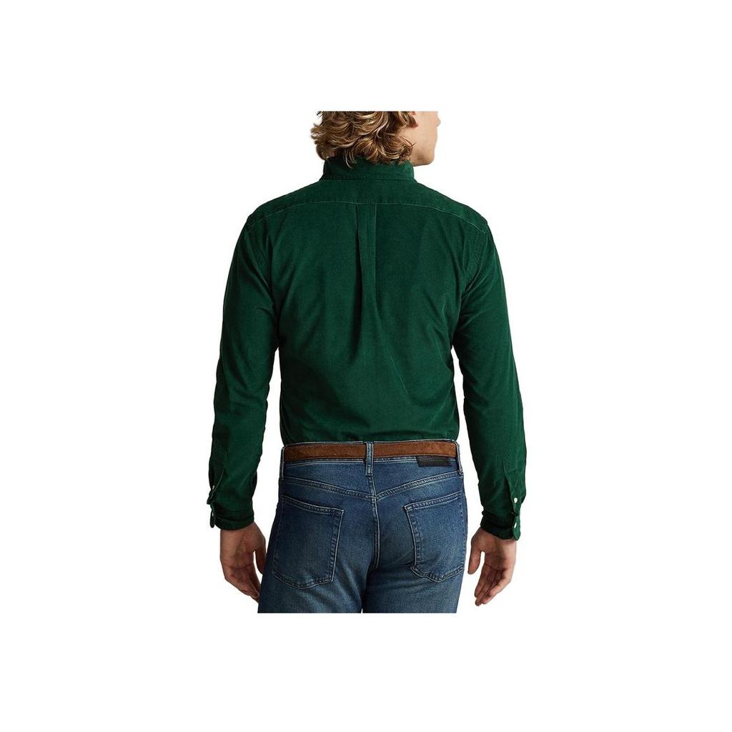 Polo Ralph Lauren FW23 Solid Logo Embroidered Long Sleeve Shirt Men shirts Green MNPOWOV16823126-300