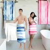 Blue/Pink Striped Beach Towel, Soft Quick-Drying Sand-Free Towel for Couple, Lightweight Travel Towel for Beach Pool