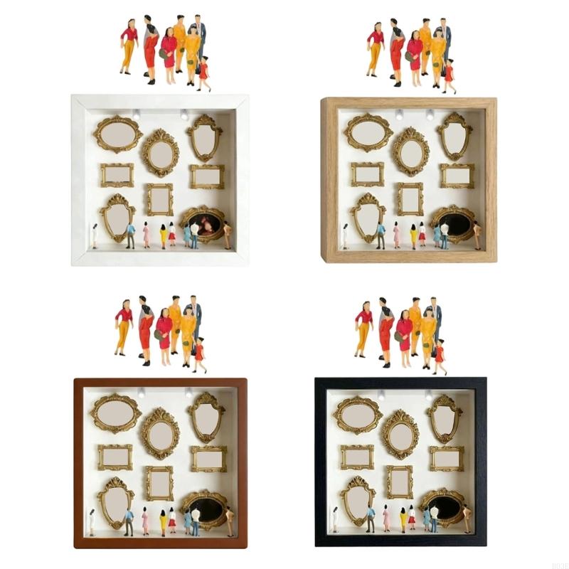 DIY Mini Museums Silhouettes Box,Shadows Box Frame Display Case,Personalize Photo Shadows Box Display with Figurine B03E