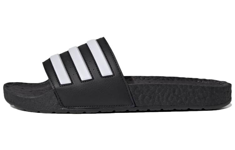 

Adilette Boost Adidas Slides Black White Stripes FY8154 42