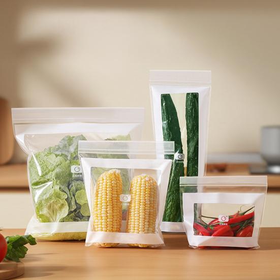 Fruit Vegetable Refrigerator Storage Bags BPA Free Large Capacity Transparent Design Food Grade Fresh-Keeping Bags