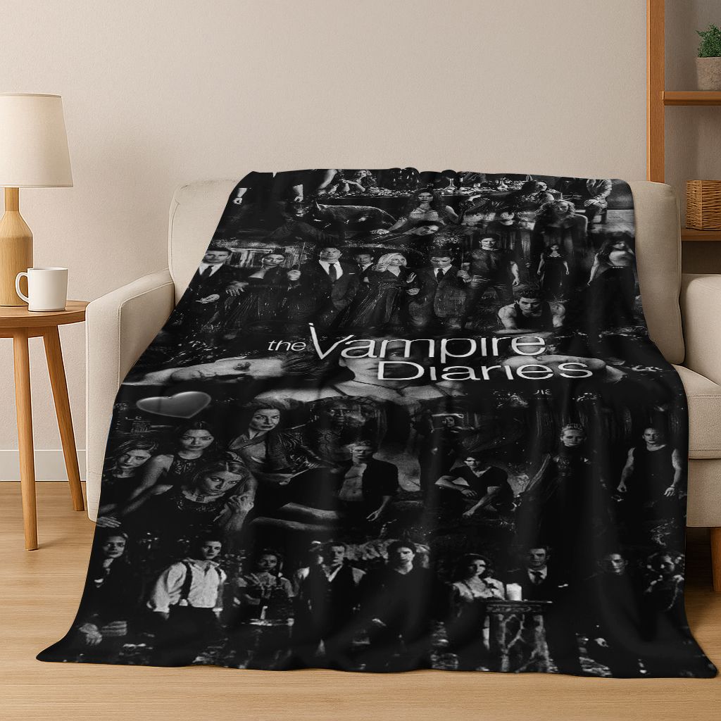 26 Stil The Vampire Diaries Damon Salvatore Flanelldecke, Warme und Gemütliche Weiche Überwurfdecke für Zuhause Schlafzimmer Bett Sofa Abdeckung