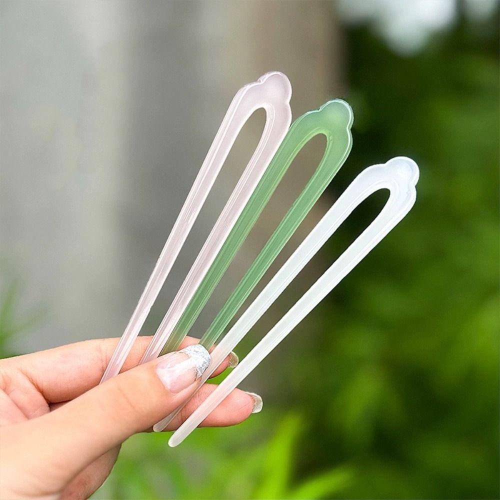 Acetic Acid U Shape Hairpin Chinese Style Chinese Style Hair Stick   Girl Hair Accessories