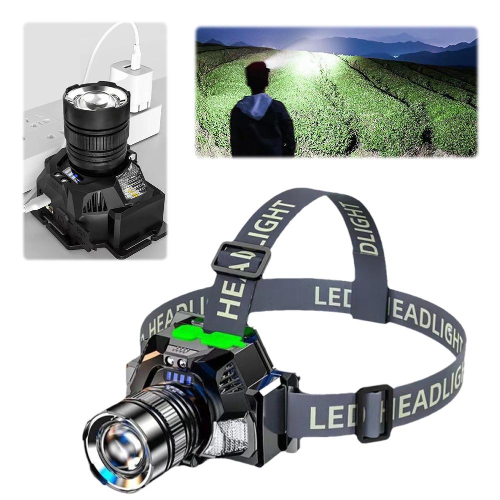 LED Super Bright Headlight USB Rechargeable Powerful Headlight Torch Camping Head Light for Outdoor Camping Cycling Hiking