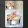 Sealed Lid Food Container with Handle Stainless Steel Refrigerator Storage Box  Office