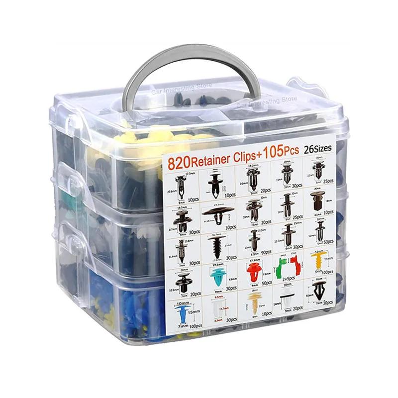 

925pcs Car Fastener Clip Kit Push Retainer Clips Auto Body Fender Rivet Clips Retainer Pin Rivet Bumper Door Trim Panel Repair