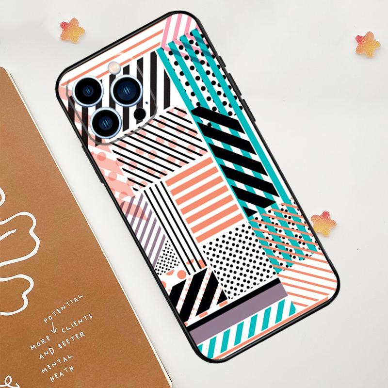 

Polka Dots Lines Abstract Art Phone Case For iPhone 17 Pro Max 14 13 12 11 15 16 Pro Max mini 15 Plus 16e 17 Air Funda iPhone 11