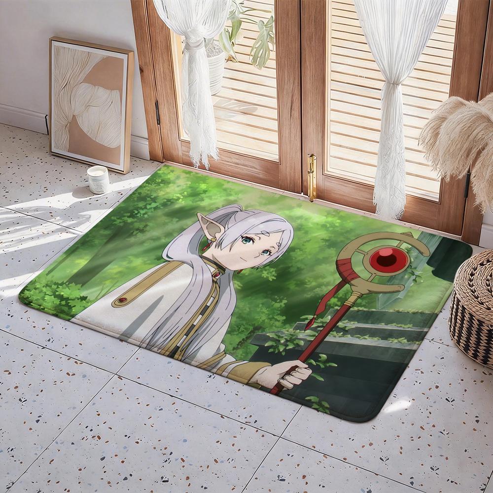 Anime Frieren: Beyond Journey's End Floor Mat Eco Flannel Doormat Non Slip Odorless Indoor Floor Rug Soft Short Plush Home Mat