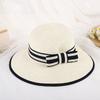 Summer fashion beach bow straw hat foldable sunscreen visor travel leisure face bucket hat