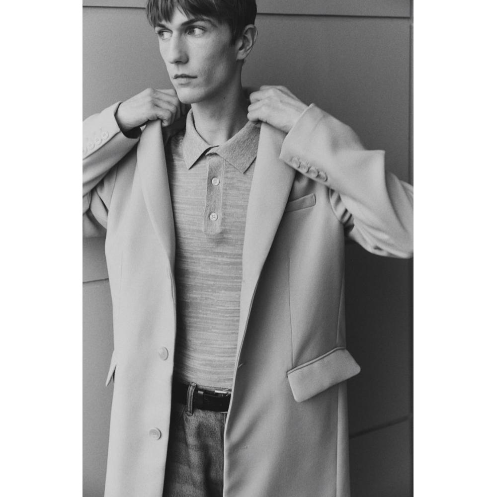 H M Regular Fit Coat ligHt Grey