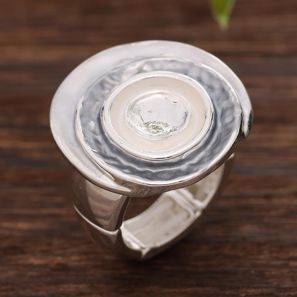 New color painting oil geometric disc elastic alloy ring fashionable and simple women's street versatile ring