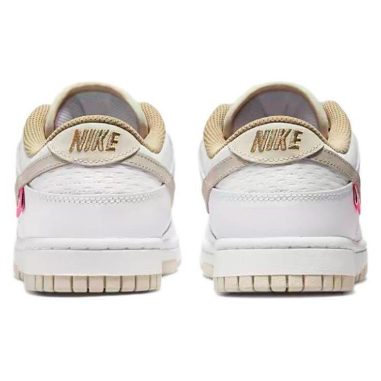 Nike Dunk Street Dance Collection Textile, Split Cow Leather Classic Low top Skateboard Shoes Women's White Pink DX6060-121