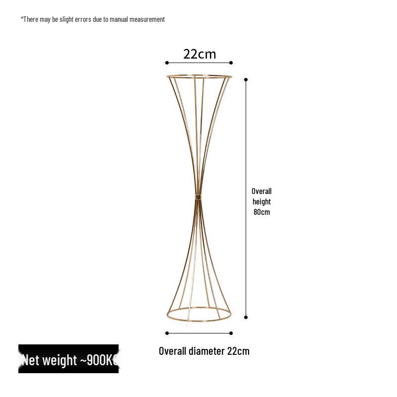 Wedding Wrought Iron Gold Flower Stand Decoration with Slim Waist Design