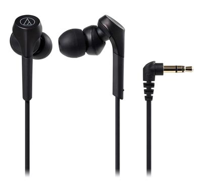 Audio-Technica SOLID BASS In-Ear Earphones, Wired, Deep Bass, High-Resolution Audio Compatible, Black, ATH-CKS550X BK