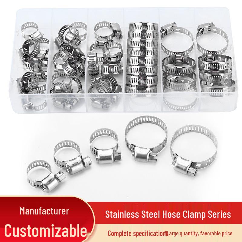 304 Stainless Steel Hose Clamp Set - Durable Pipe Clips 40PCS 304 Stainless Steel Hose Clamp