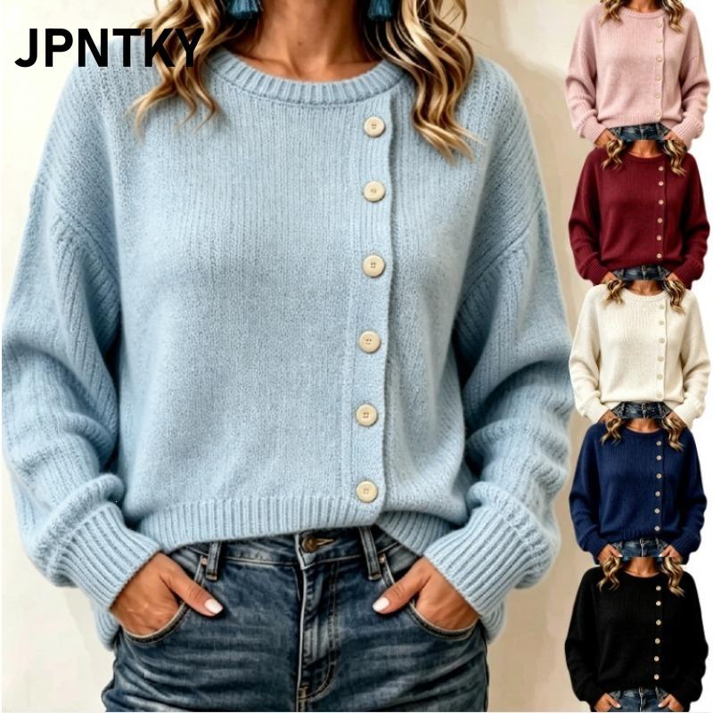 JPNTKY Women's Long Sleeve O-Neck Fashion Casual Autumn Winter Blouses & Shirts