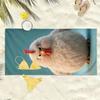 Cute Angry Chicken Pattern Polyester Microfiber Beach Towel Is Highly Absorbent, Suitable for Swimming and Beach Outings