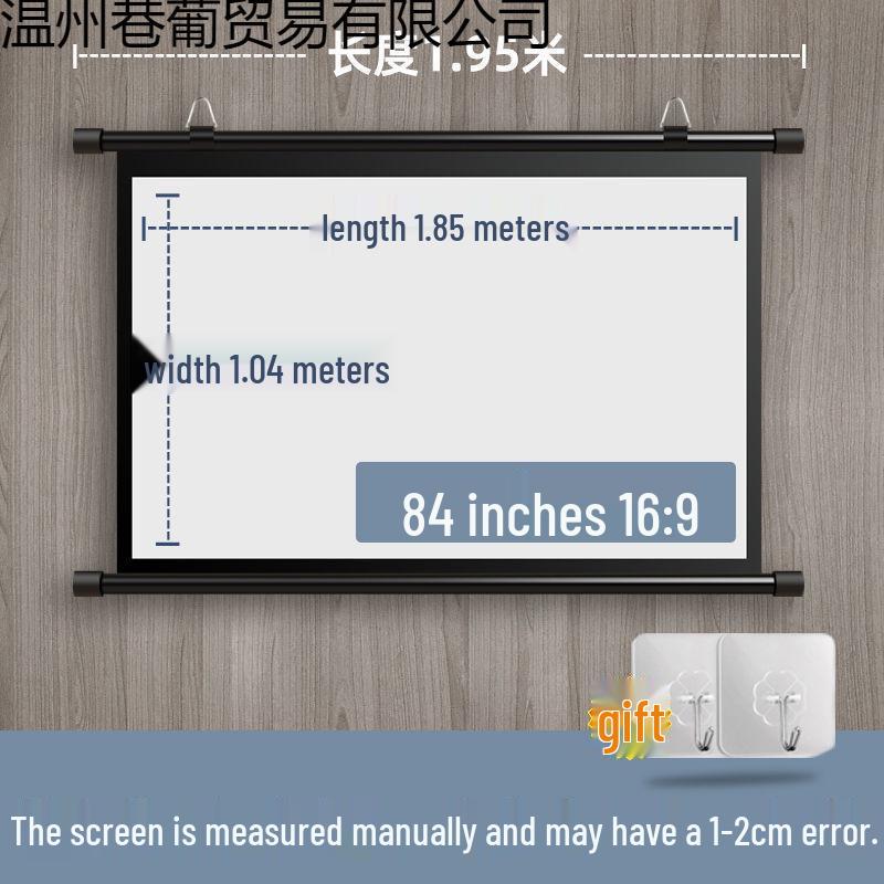100-Inch Portable Floor-Standing Projector Screen with Stand