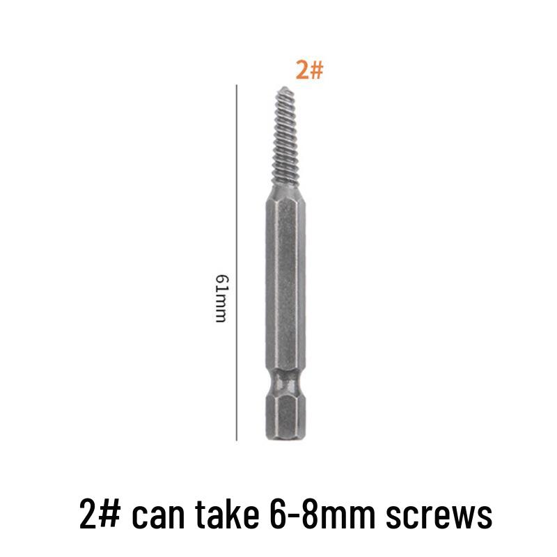 Hex Shank Screw Extractor: Fine Thread, Single Head, Reverse Thread for Stripped and Damaged Screws