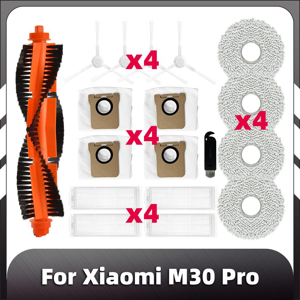 Kompatibilní pro Xiaomi M30 Pro / C107 Robotický vysavač Hlavní kartáč HEPA filtr Mopovací podložka Sáček na prach Náhradní díly Příslušenství