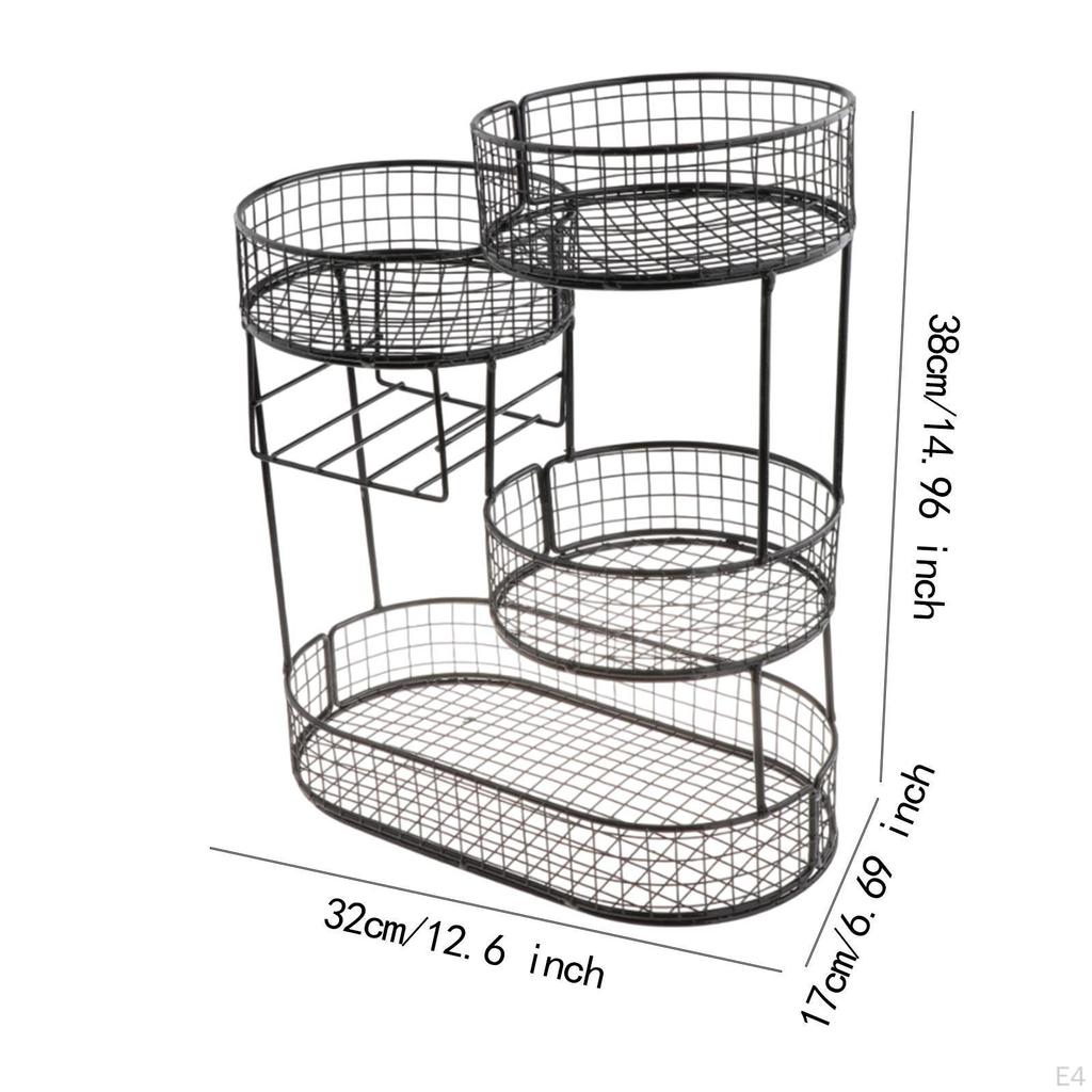 Countertop Fruit Basket Serving Stand Space Saving Party Wrought Iron Multi-Tier Vegetable Storage
