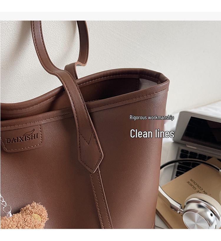 Women's Large Capacity Fashion Tote Bag - 2025 Korean Design, Versatile Casual Shoulder Bag for Daily Commuting