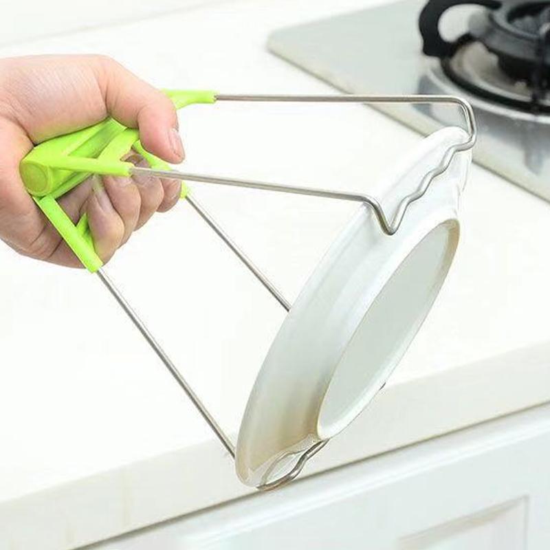 Stainless Steel Plate Lifter With Silicone Stainless Steel Bowl Clamp Anti-Scalding Clamp Kitchenware