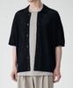 Musinsa Standard Crochet Collared Short Sleeve Cardigan [Black]