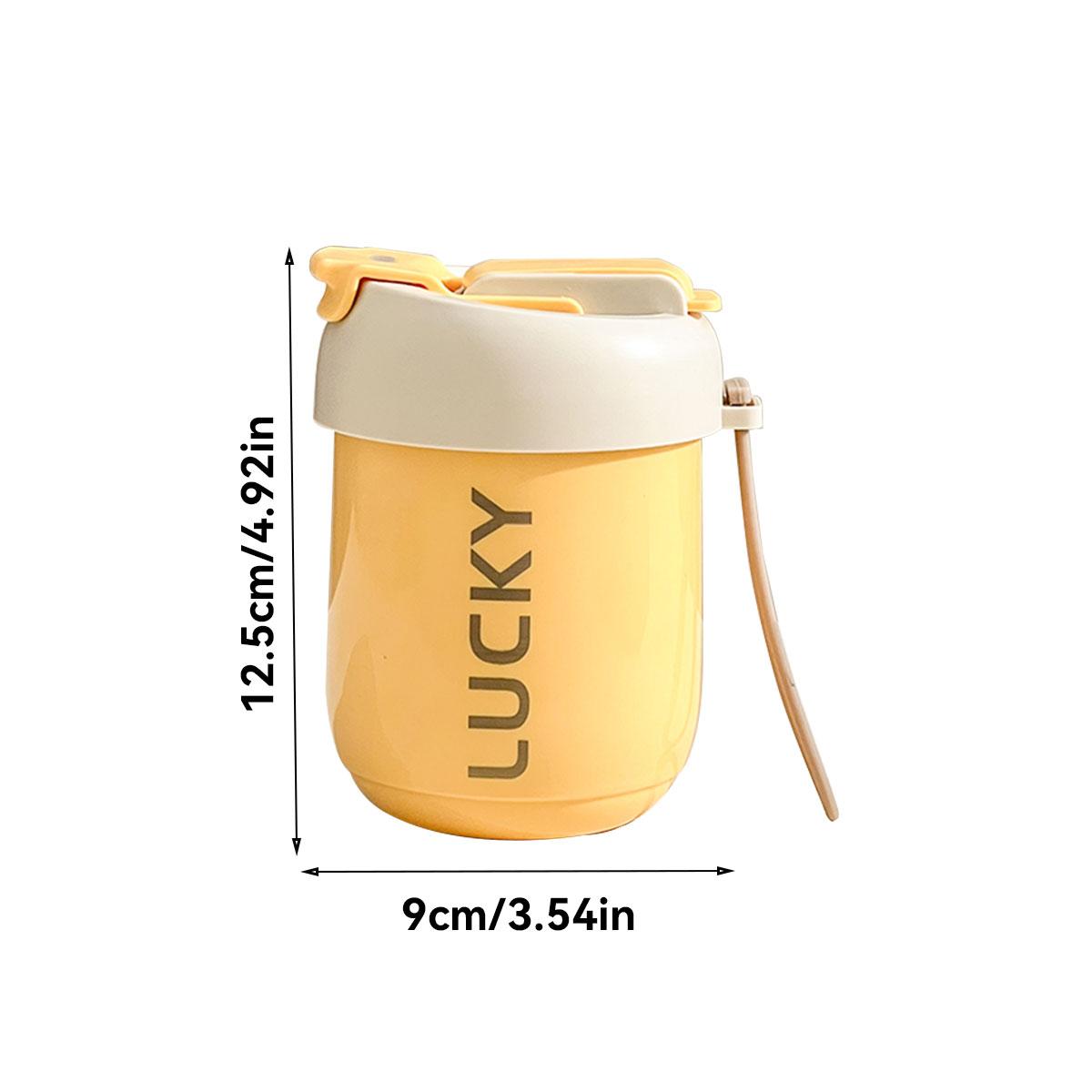 

Thermos Bottle Leak-proof 316 Stainless Steel Straw Water Cup For Kid Student Detachable Double Wall Insulated Milk Coffee Mug 301-400ml жёлтый