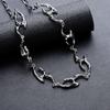Silberne Unregelmäßige Flammen-Gliederkette Halskette Abstrakt Hohl Gebogen Punk Gothic Stapelbar Unisex Schlüsselbein Schmuck