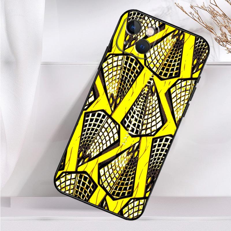 African Wax Pattern Fabric Shockproof Case For iPhone 18 17 11 14 15 16 Pro Max Plus 12 13 Mini 16e 17 Air Phone Cover