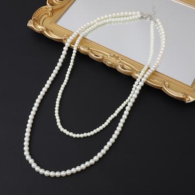 European and American Light Luxury Fashion Multi-layer Pearl Necklace Female Korean Version Bride Long Versatile Decorative Sweater Chain