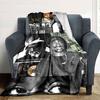 1pc 2PacHip Hop Blanket Soft Lightweight All Season Multi Purpose Throw for Sofa, Bed, Office & Picnics, French Style with Iconic Album Art & Quotes
