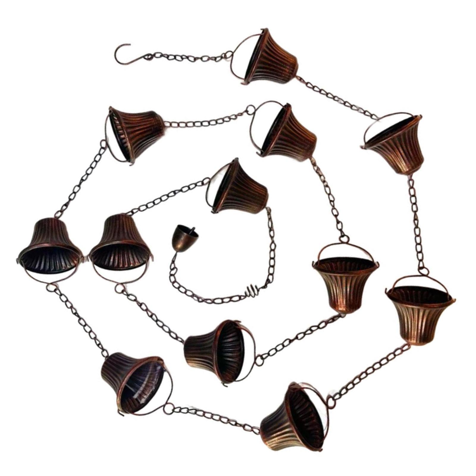 Rain Chain Metal Rainwater Catchers Chain Rainwater Diverter Retros Replace Gutter Downspout for Outdoor Shed 1