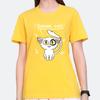 cotton   Anime Suzume Suki White Cat Print T Shirt Women Cute Cartoon Graphic Short Sleeve Casual Summer Red Tee