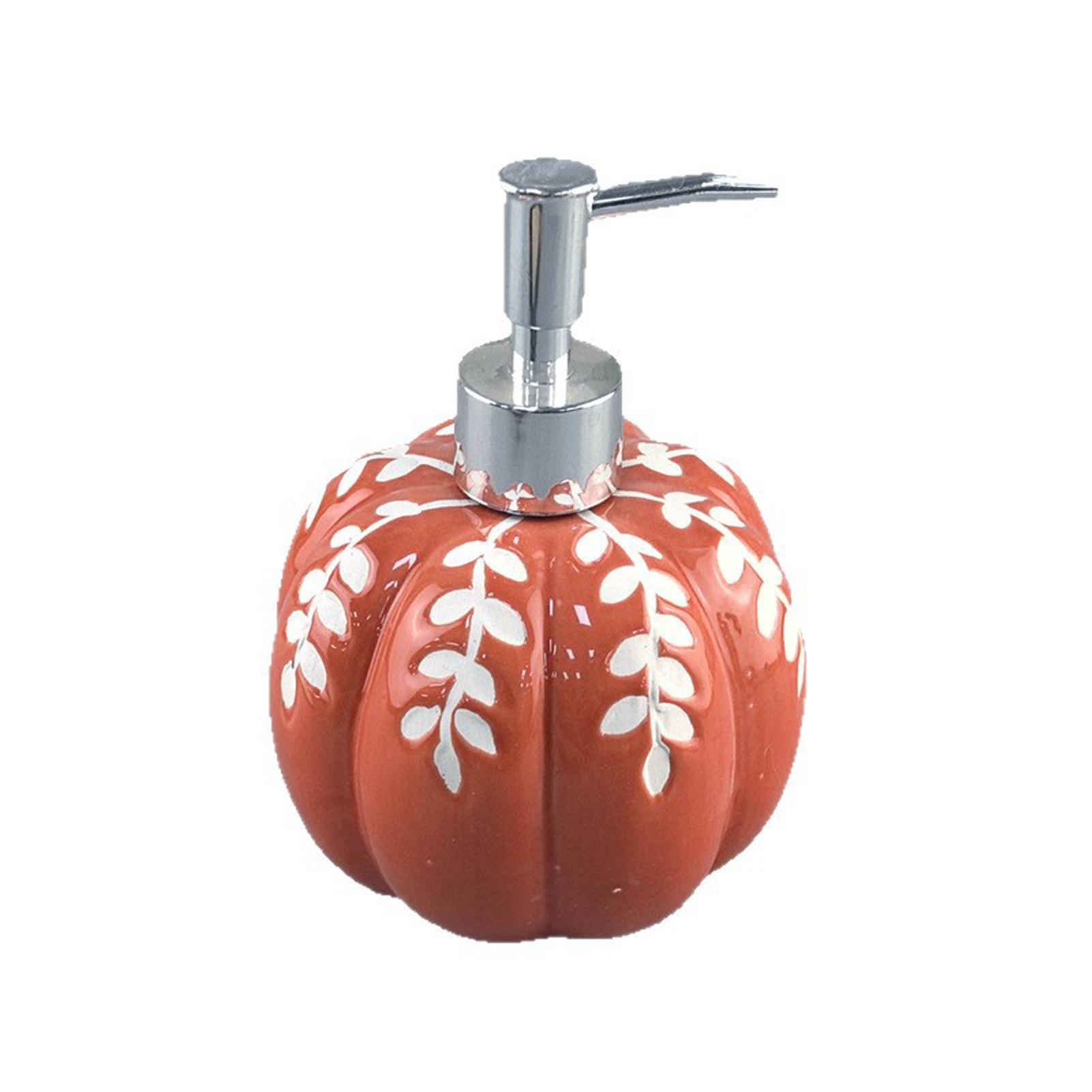 

Cute Pumpkin Soap Dispenser - Bathroom Decoration, 460ml Soap Pump Pumpkin Maple Leaves Pattern for Bathroom and оранжевый