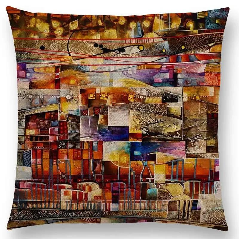 

Новый d Печать Великолепная Абстрактная Художественная Живопись Таинственный Вихрь Геометрия Цвет Ретро Подушка Чехол Автомобиль Диван Наволочка 66x66cm