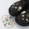 Set di Ciondoli Scarpe Cuore Girasole Lucido Moda Estiva Catena di Perle Zoccoli Sandali Accessori Decorazioni Scarpe Staccabili Fai da Te