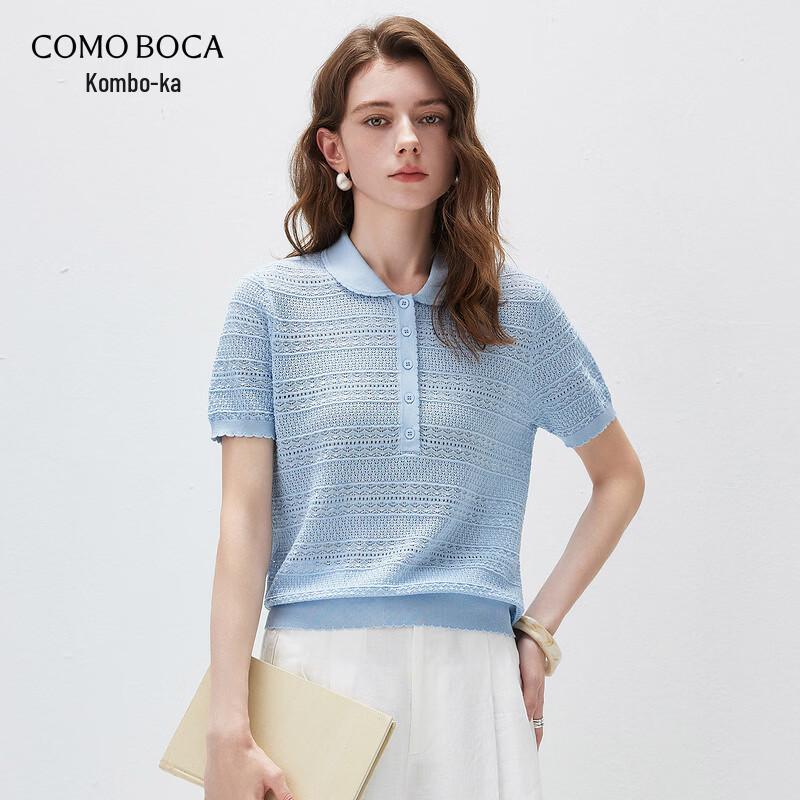 

Женская вязаная футболка с воротником Питер Пэн из смешанного шелка L