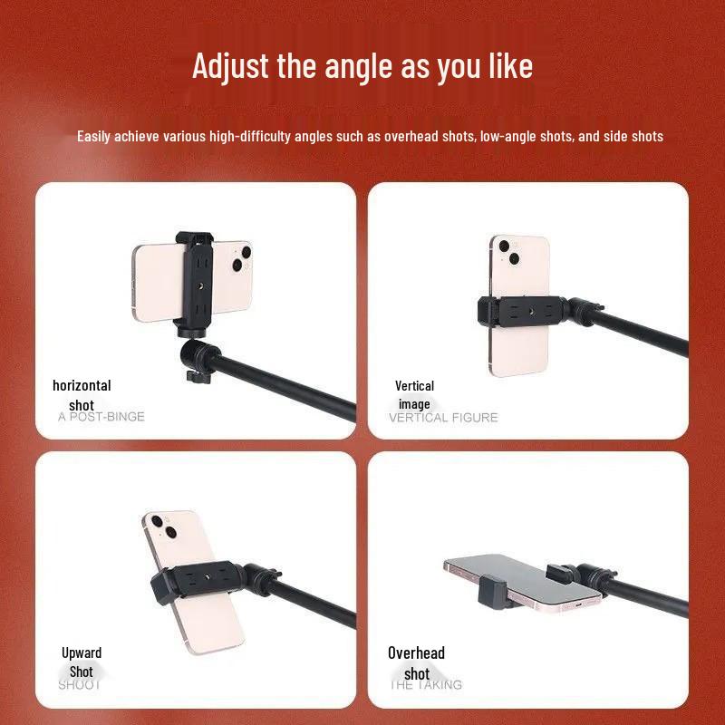 Multi-Functional Selfie Fill Light & Overhead Stand for Live Streaming and Photography
