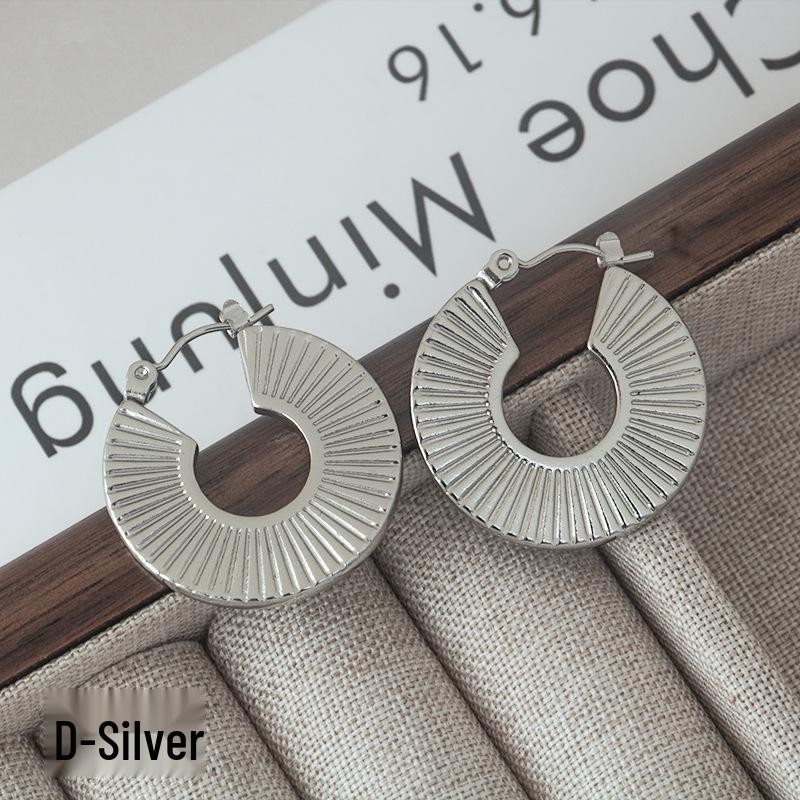 Versatile Titanium Steel Geometric U-Shaped Women's Earrings