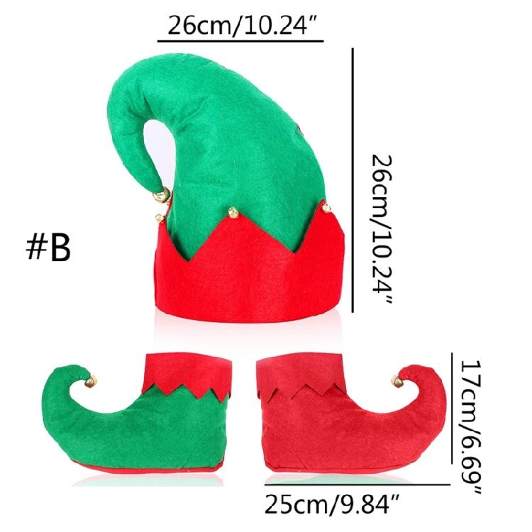 Parent-child Christmas Elf Candy Shoes Hat Christmas Holiday Fancy Dress Parties