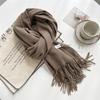 Kašmírový šátek na ruku, podzimní a zimní, jednobarevný, dámský, tlustý střapec, jednoduchý a všestranný, měkký a teplý, imitace kašmíru