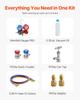 3.5 CFM HVAC Single Stage Rotary Vane Vacuum Pump and Manifold Gauge Kit Compatible with R134a, R22, R12, R502, R502, R410A, R404, and R407C