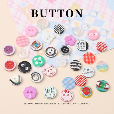 5pcs Children'S Color Cartoon Button Baby Sweater Cardigan Shirt Button Handmade Diy Button Painting Material Pack