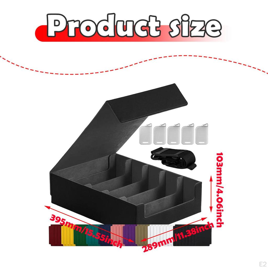 Card Deck Box Container 3800+ Capacity for Game Cards Large with 24 Dividers and 5