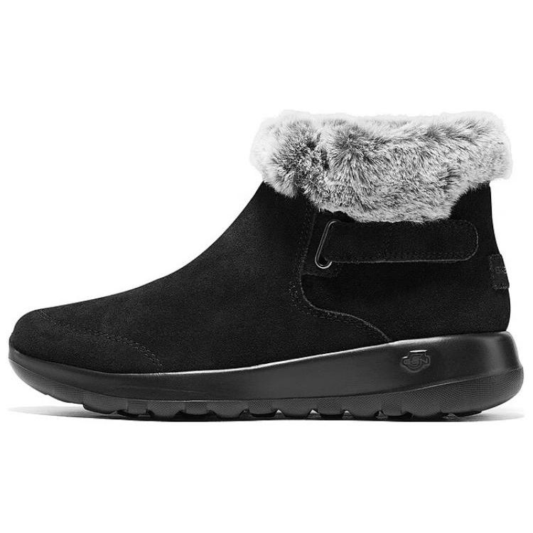 Skechers On The Go Slip-On Warm Waterproof Durable Soft Comfortable Non-Slip Ankle Snow Boots Women boots Black Gray 144041-BKGY 37