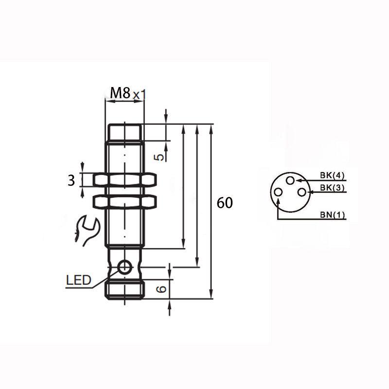 Huguang PRCM8 Proximity Switch PRCMT8 Aviation Plug Sensor CHIIB