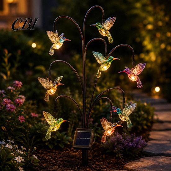 Outdoor Decorative Path Lights Solar Pathway Light, Bird-shaped Stump Garden Stake with Warm Terrace And Balcony Accents LED Lights, Waterproof
